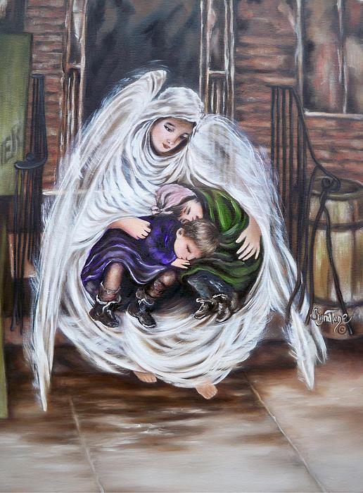 408 Angel and the Orphans Painting