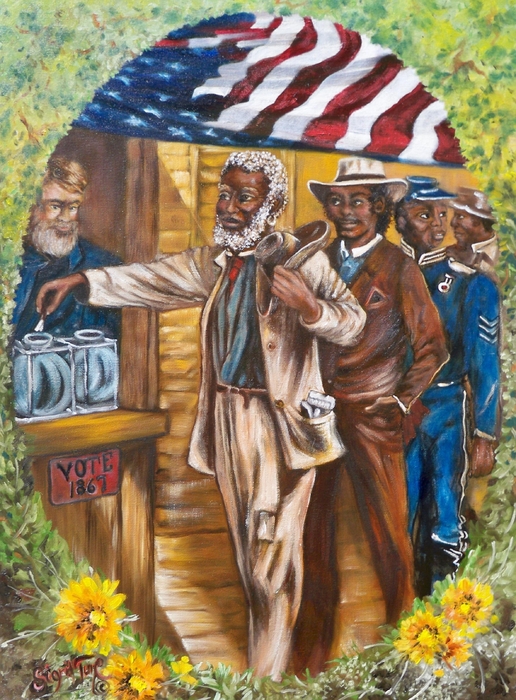 412  The First Vote - 1867 Painting